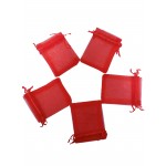 Organza Bag Red H:12 x W:9cm (12 Pcs)